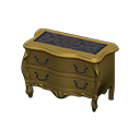 Animal Crossing Items Elegant dresser Damascus-pattern black Cloth Gold