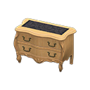 Animal Crossing Items Elegant dresser Damascus-pattern black Cloth Light brown