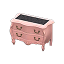 Animal Crossing Items Elegant dresser Damascus-pattern black Cloth Pink