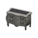 Animal Crossing Items Elegant dresser Damascus-pattern black Cloth Silver