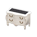 Animal Crossing Items Elegant dresser Damascus-pattern black Cloth White