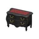 Animal Crossing Items Elegant dresser Damascus-pattern red Cloth Black