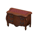 Animal Crossing Items Elegant dresser Damascus-pattern red Cloth Brown