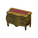 Animal Crossing Items Elegant dresser Damascus-pattern red Cloth Gold