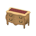 Animal Crossing Items Elegant dresser Damascus-pattern red Cloth Light brown