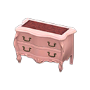 Animal Crossing Items Elegant dresser Damascus-pattern red Cloth Pink