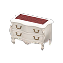 Animal Crossing Items Elegant dresser Damascus-pattern red Cloth White