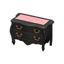 Animal Crossing Items Elegant dresser Pink roses Cloth Black