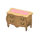 Animal Crossing Items Elegant dresser Pink roses Cloth Light brown