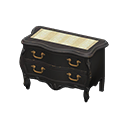 Animal Crossing Items Elegant dresser White with stripe Cloth Black