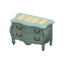 Animal Crossing Items Elegant dresser White with stripe Cloth Blue