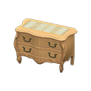 Animal Crossing Items Elegant dresser White with stripe Cloth Light brown