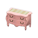 Animal Crossing Items Elegant dresser White with stripe Cloth Pink