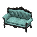 Animal Crossing Items Elegant sofa Blue roses Fabric Black