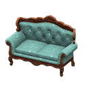 Animal Crossing Items Elegant sofa Blue roses Fabric Brown