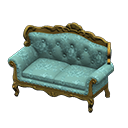 Animal Crossing Items Elegant sofa Blue roses Fabric Gold