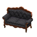 Animal Crossing Items Elegant sofa Damascus-pattern black Fabric Brown