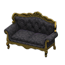 Animal Crossing Items Elegant sofa Damascus-pattern black Fabric Gold