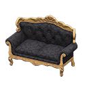 Animal Crossing Items Elegant sofa Damascus-pattern black Fabric Light brown