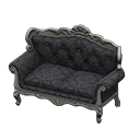 Animal Crossing Items Elegant sofa Damascus-pattern black Fabric Silver