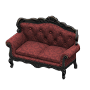 Animal Crossing Items Elegant sofa Damascus-pattern red Fabric Black