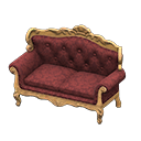 Animal Crossing Items Elegant sofa Damascus-pattern red Fabric Light brown