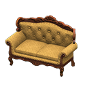 Animal Crossing Items Elegant sofa Gold diamonds Fabric Brown