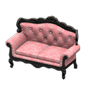 Animal Crossing Items Elegant sofa Pink roses Fabric Black