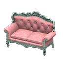 Animal Crossing Items Elegant sofa Pink roses Fabric Blue