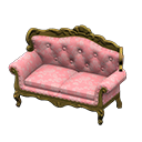 Animal Crossing Items Elegant sofa Pink roses Fabric Gold