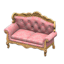 Animal Crossing Items Elegant sofa Pink roses Fabric Light brown