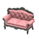 Animal Crossing Items Elegant sofa Pink roses Fabric Silver