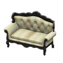 Animal Crossing Items Elegant sofa White with stripe Fabric Black