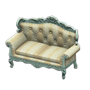 Animal Crossing Items Elegant sofa White with stripe Fabric Blue