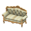 Animal Crossing Items Elegant sofa White with stripe Fabric Light brown