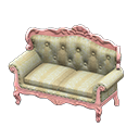 Animal Crossing Items Elegant sofa White with stripe Fabric Pink