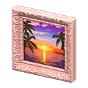 Animal Crossing Items Fancy frame Landscape acrylic painting Art genre Pink