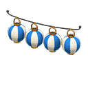 Animal Crossing Items Festival-lantern set Blue & white stripes Lantern pattern Brass