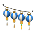 Animal Crossing Items Festival-lantern set Blue & white stripes Lantern pattern Gold