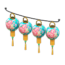 Animal Crossing Items Festival-lantern set Flowers Lantern pattern Gold