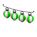 Animal Crossing Items Festival-lantern set Green & white stripes Lantern pattern Black