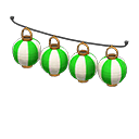 Animal Crossing Items Festival-lantern set Green & white stripes Lantern pattern Brass