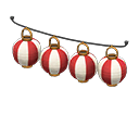 Animal Crossing Items Festival-lantern set Red & white stripes Lantern pattern Brass