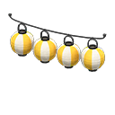 Animal Crossing Items Festival-lantern set Yellow & white stripes Lantern pattern Black