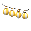 Animal Crossing Items Festival-lantern set Yellow & white stripes Lantern pattern Brass