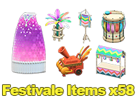 Animal Crossing Items Switch Festivale Items x58