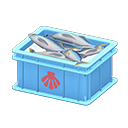 Animal Crossing Items Fish container Scallop Label Light blue