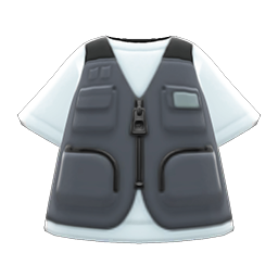 Animal Crossing Items Fishing Vest Black