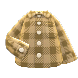 Animal Crossing Items Flannel Shirt Beige