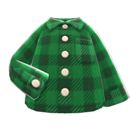 Animal Crossing Items Flannel Shirt Green